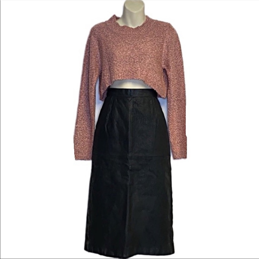 Vintage LA Vogue High Waist textured leather skirt